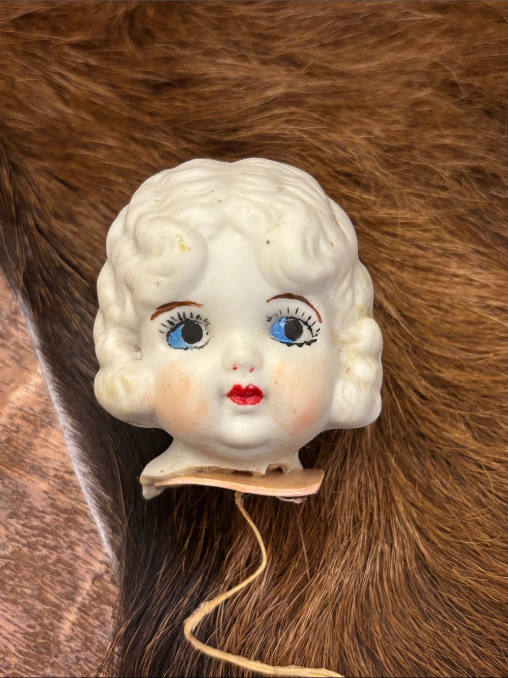Vintage Doll Head Blue Eyes